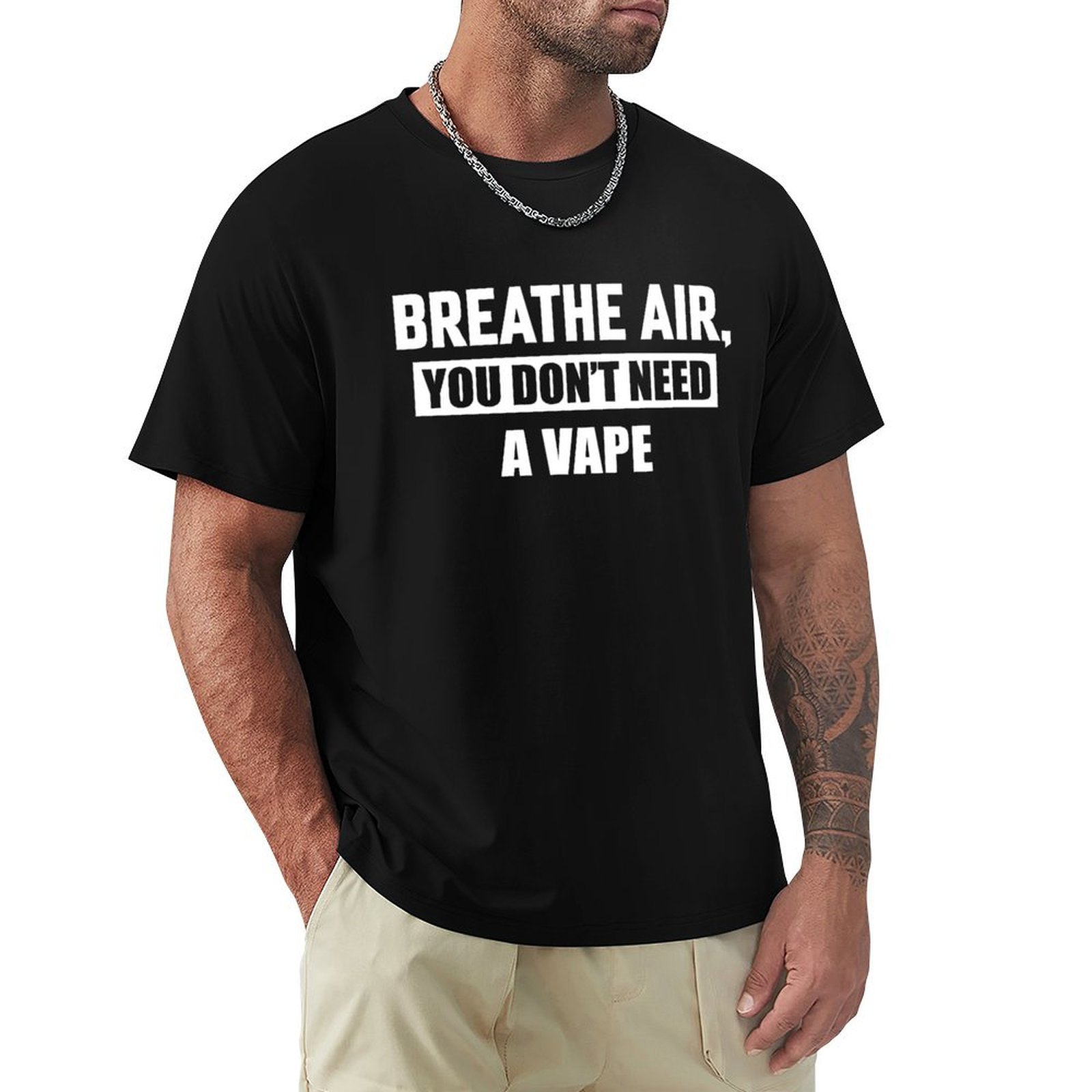 Vaping Air - 空気を吸おう、ベイプはいらない Tシャツ ホリデーアウトドアTシャツ
