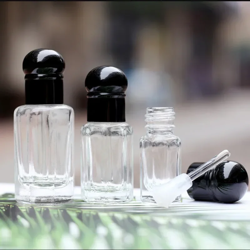Juice Bottle Dropper - 3 ミリリットル 6 ミリリットル 12 ミリリットルミニ空のガラス香水瓶黒スポイトエッセンシャルオイルボトルバイアルガラスステッカー卸売