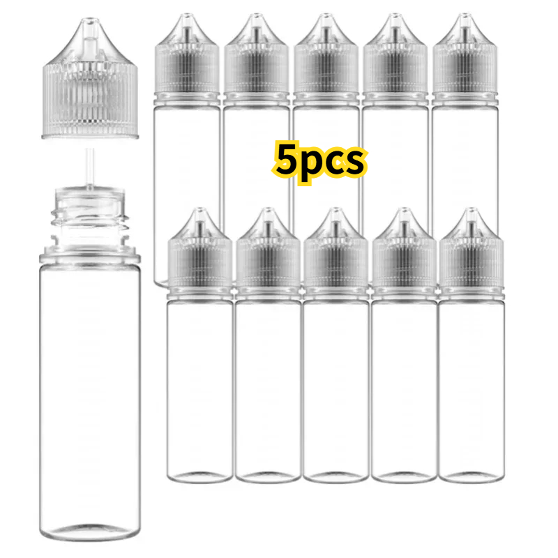 Juice Bottle Dropper - 5 個 30ml-120ml PET クリアドロッパーボトル ベイプジュース