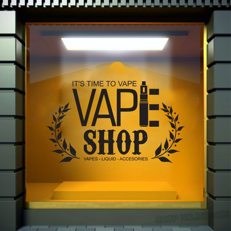 Vaping Store - ウォールステッカーウィンドウ,店のvapeShop vapeストアのロゴが付いた取り外し可能なビニールステッカーl855