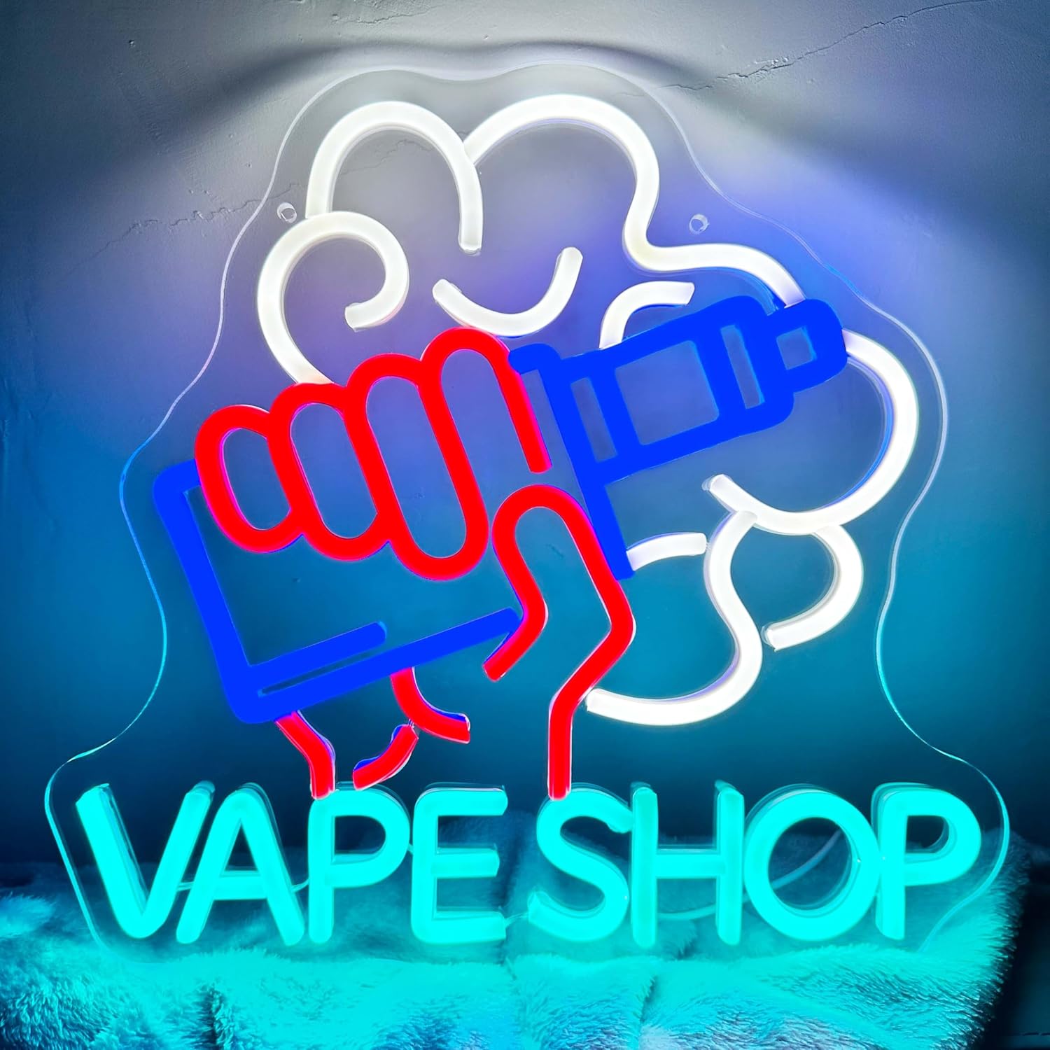 Vaping Store - VapeショップLEDネオンライトサイン、スモークショップ用ライトアップネオンサイン、スモークラウンジ、バー、小売店、マンケーブ