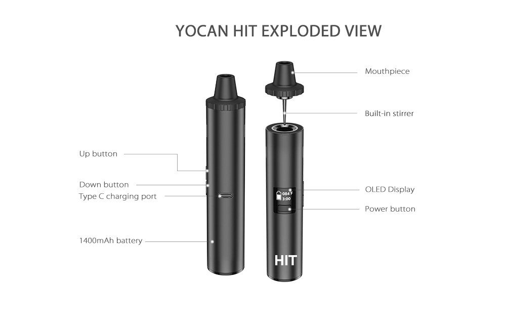 Yoscan-乾いた草のための電子タバコのキット,元の仕事の - Vaping Area のレビューと価格