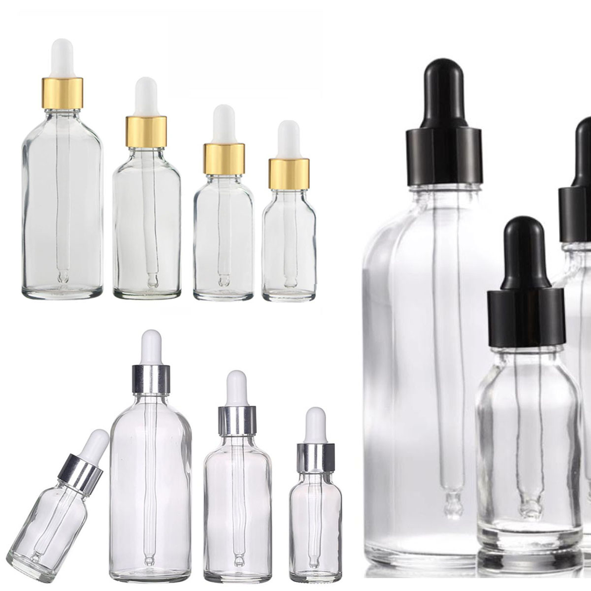 透明なガラス瓶、化粧品、香水、エッセンシャルオイル、液体、空 - Juice Bottle Dropper のレビューと価格