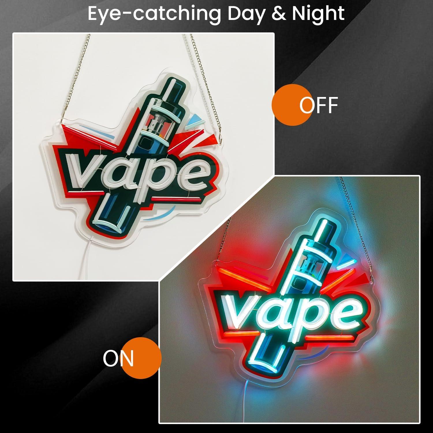 ベイプネオンサインUSB調光LEDネオンライト、喫煙具店、ビ - Vaping Store のレビューと価格