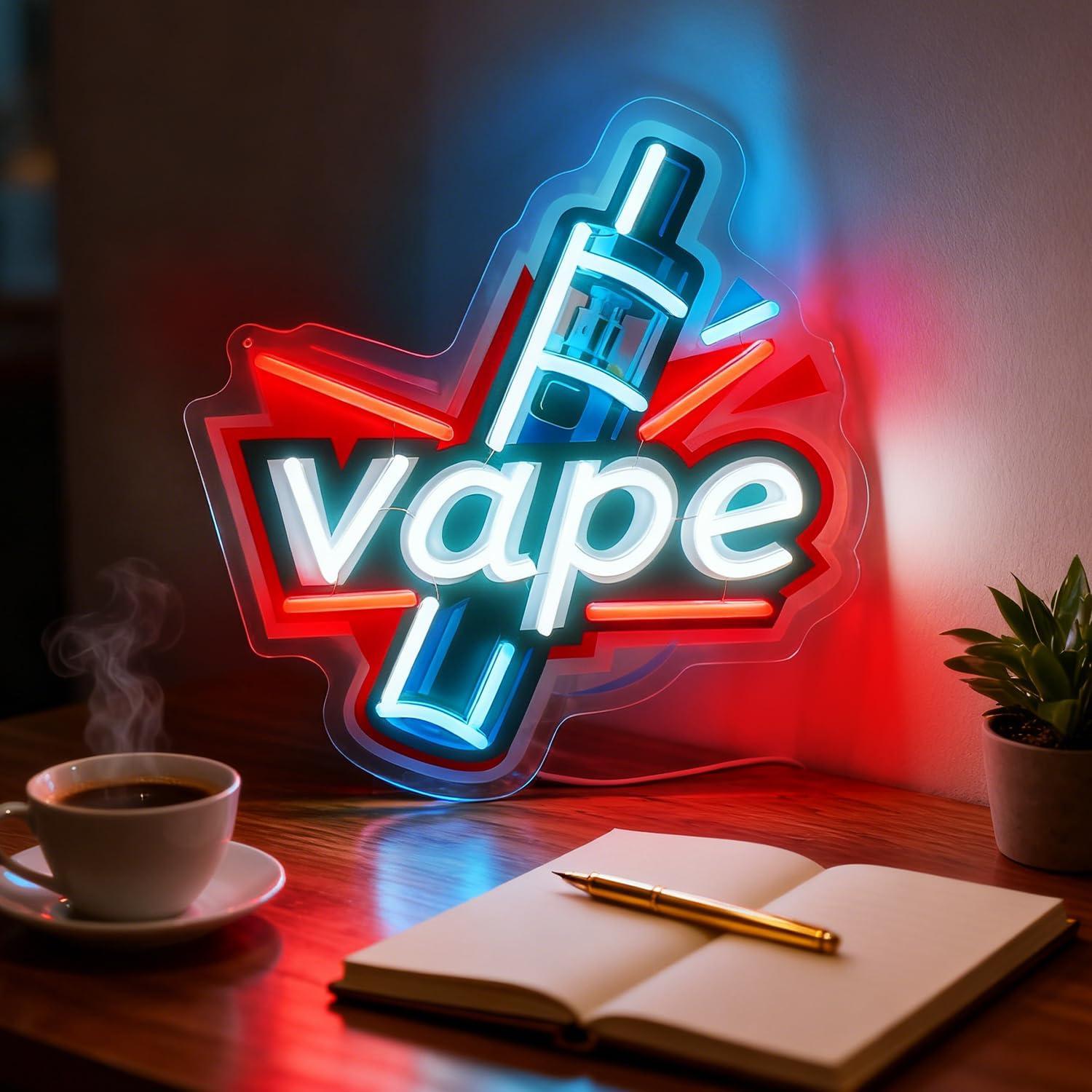 ベイプネオンサインUSB調光LEDネオンライト、喫煙具店、ビ - Vaping Store のレビューと価格