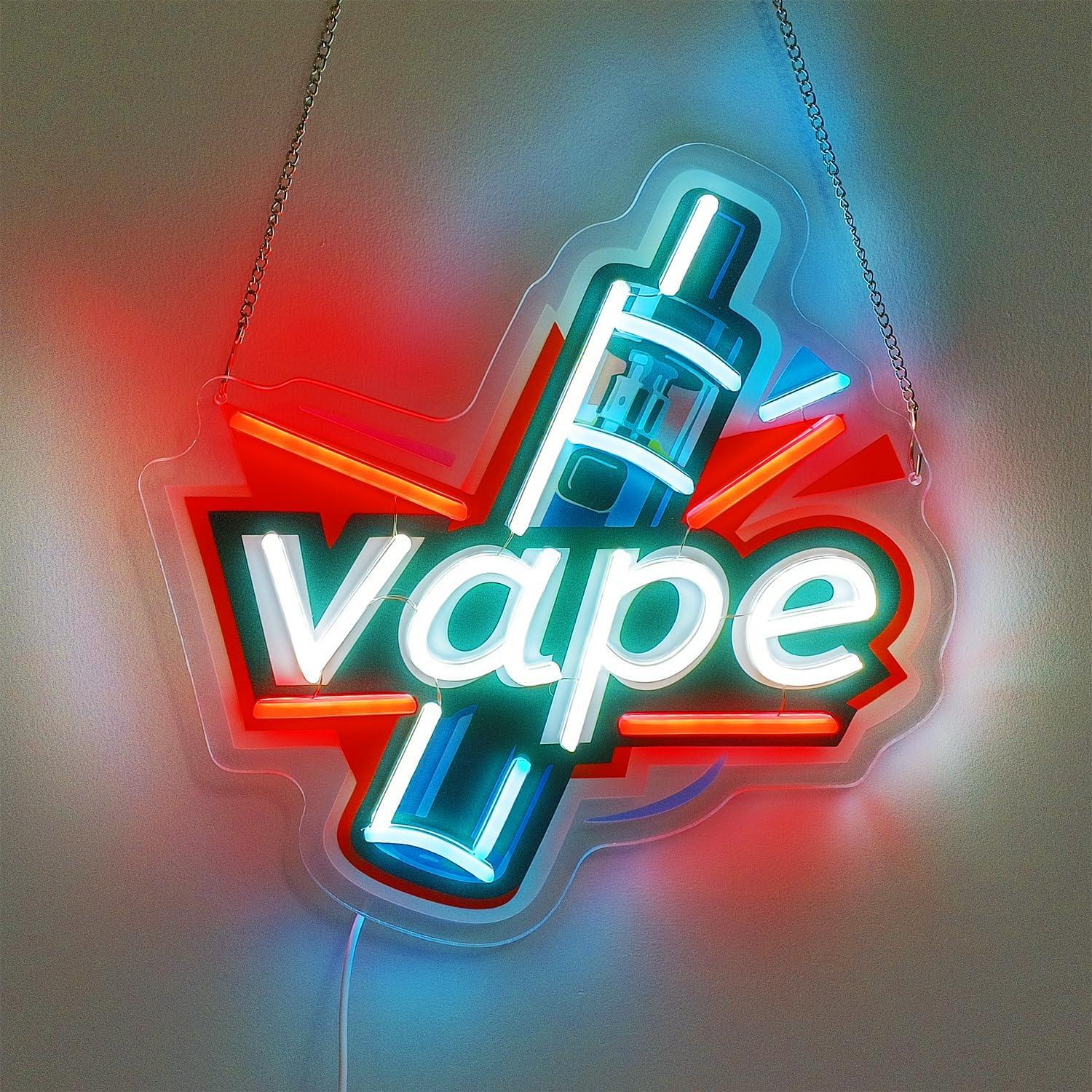 ベイプネオンサインUSB調光LEDネオンライト、喫煙具店、ビ - Vaping Store のレビューと価格