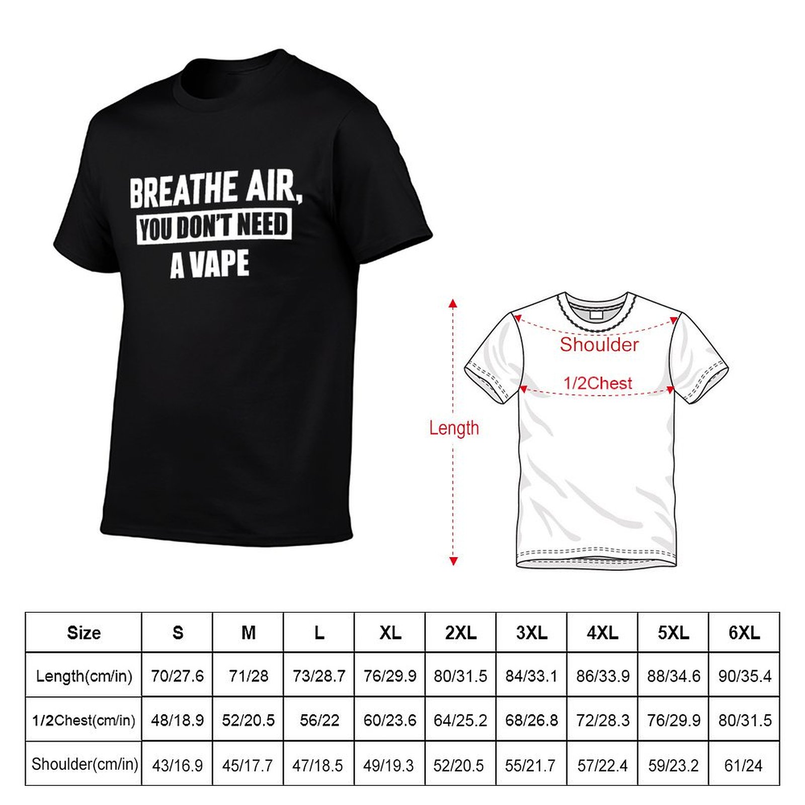 空気を呼吸してください、電子タバコは不要です Tシャツ 汚れ - Vaping Air のレビューと価格