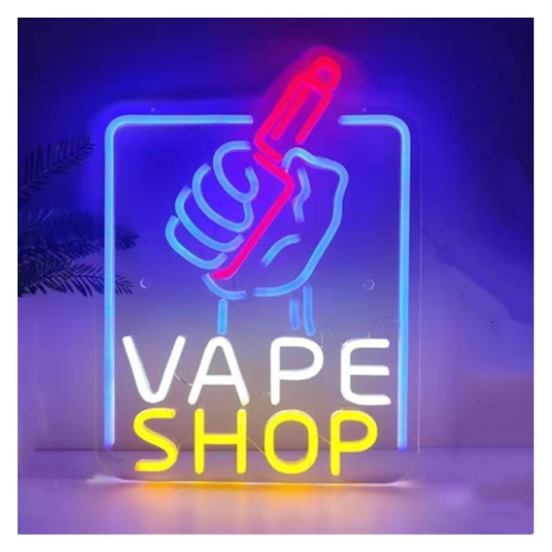ベープショップネオンサイン、手で持つLEDライト、調光可能、 - Vaping Store のレビューと価格