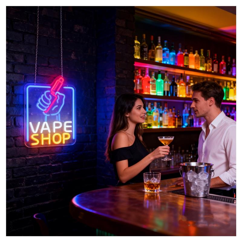 ベープショップネオンサイン、手で持つLEDライト、調光可能、 - Vaping Store のレビューと価格