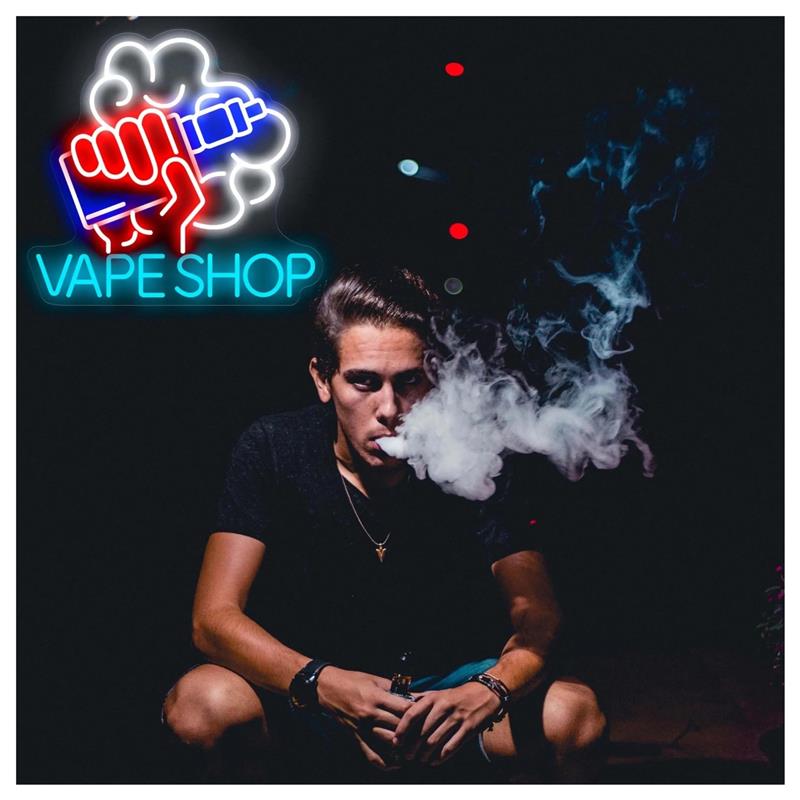 ベープショップネオンサイン、手で持つ形のベープLEDライト、 - Vaping Store のレビューと価格